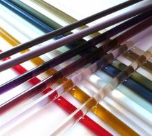 coloured glass rods